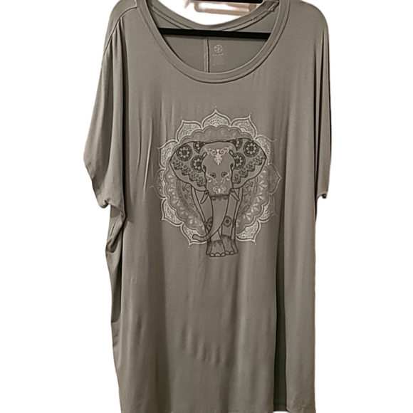 GAIAM BRAND WOMENS PLUS SIZE SHORT SLEEVE GREEN TEE SIZE XXL - Picture 2 of 13